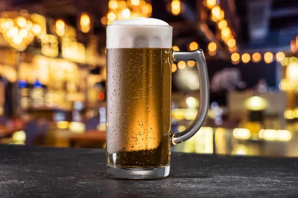 Mug of beer on table in Cincinnati, Ohio